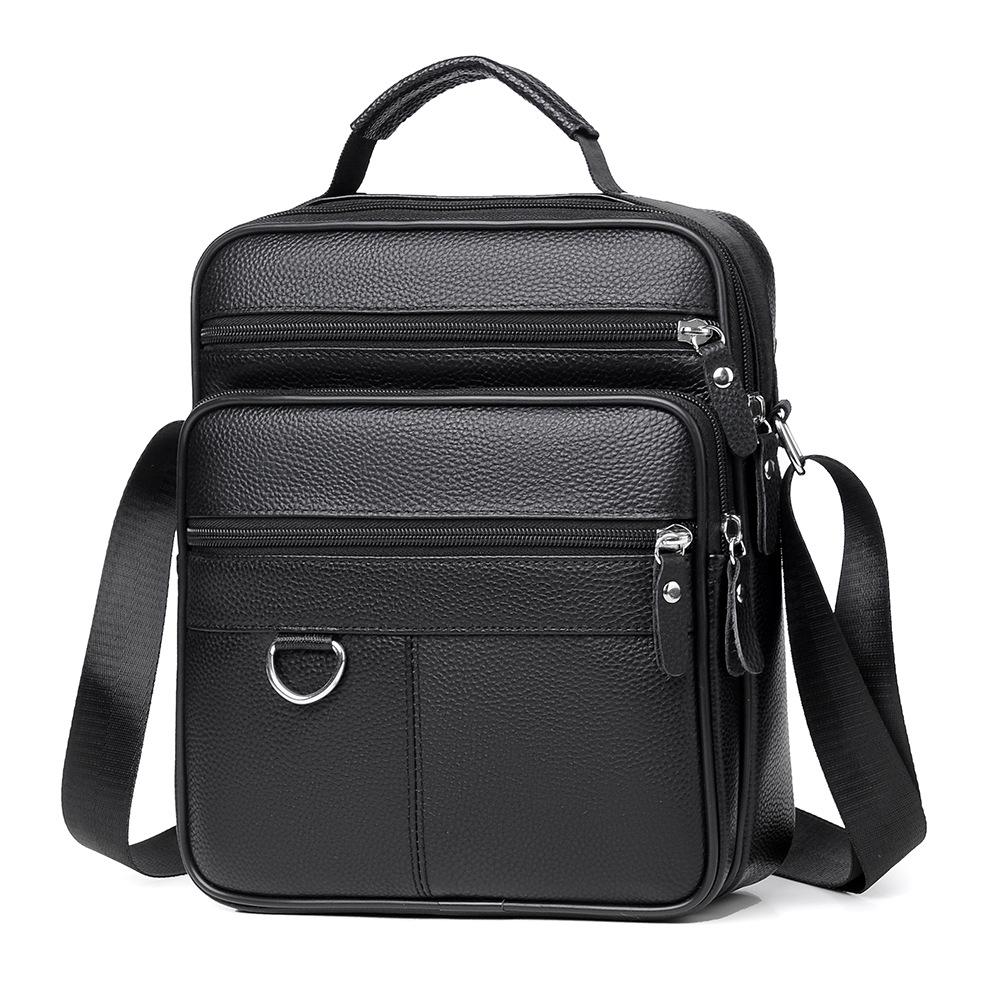 

2026 Genuine leather cowhide business Men s single-shoulder crossbody bag for men casual daily large capacity message bag