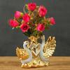 European Wedding Decor Crafts Ceramic Creative Room Decoration Handicraft Gold Swan Porcelain Figurines Decorations