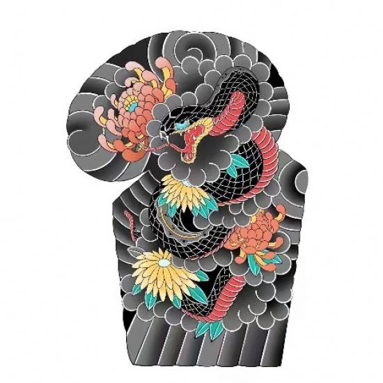 Traditional half-finger three-quarter sleeve tattoo stickers are waterproof, wear-resistant, and long-lasting3-5All-inclusive Japanese-style