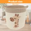 Cotton Rope Storage Basket Large Capacity Toy Organizer with Embroidery Decor Clothes Hamper Woven Sundries Organizer for Home