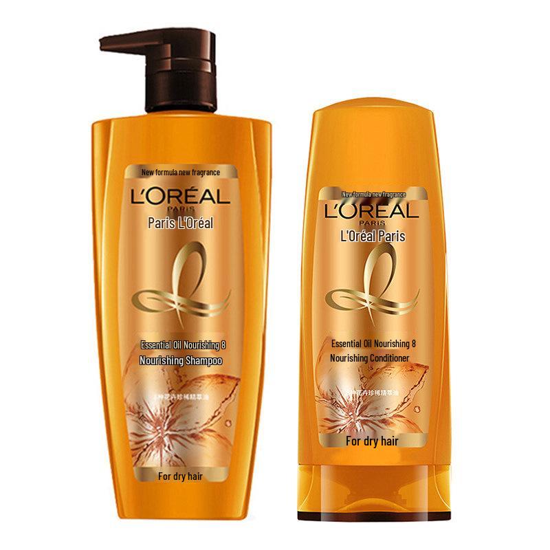 L Oréal Essential Oil Nourishing Shampoo & Conditioner Set (700ml Shampoo & 400ml Conditioner) Shampoo 700ml + Conditioner 400ml