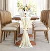 White Chiffon Table Runners Sheer Table Runner Wedding Arch Chair Sashes for Baby Shower Birthday Party Table Top Decoration