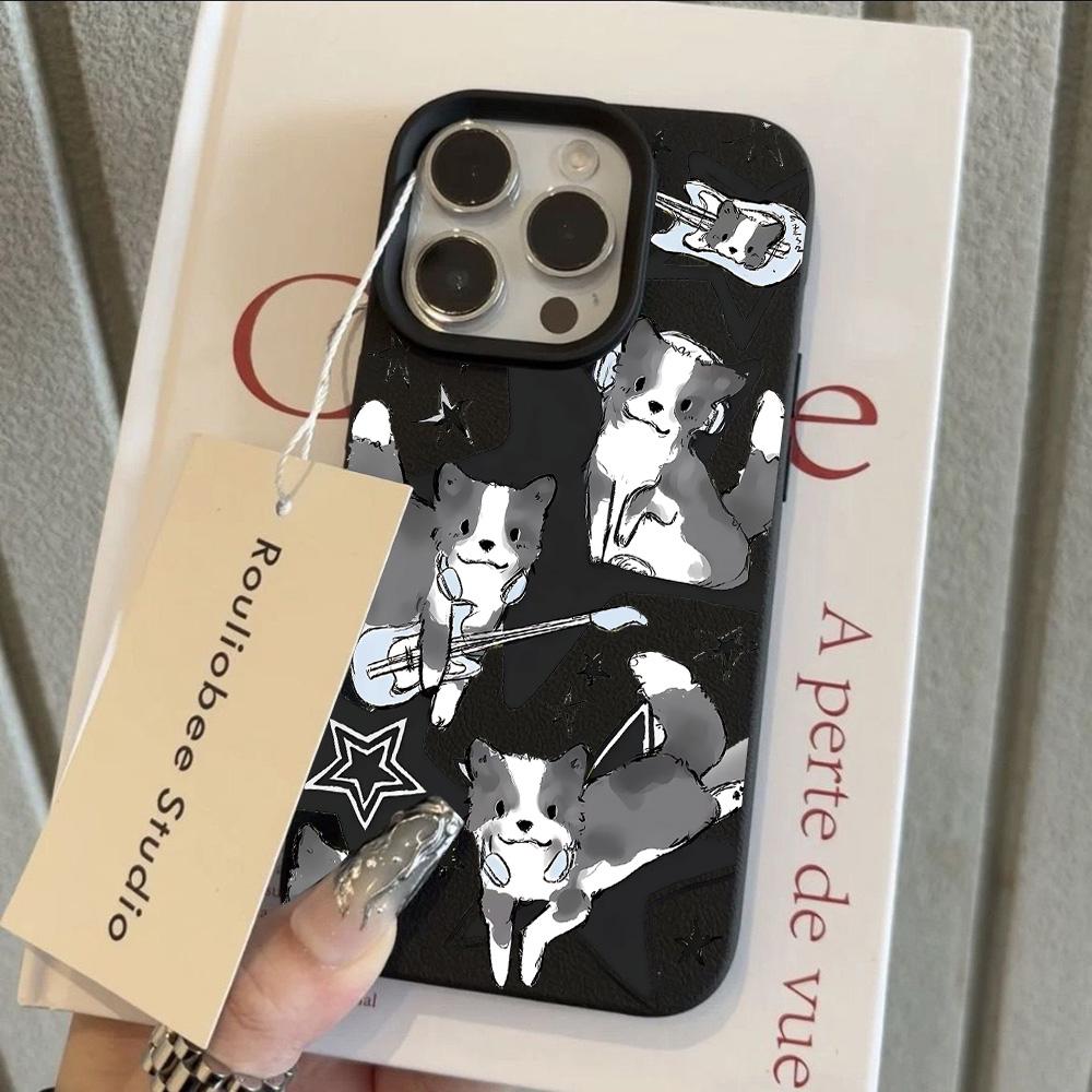 

HOT Lovely Guitar Music Cat Lichee leather pattern Phone Case For Redmi Note 14 13 12 11 10 9 8 Pro Plus 4G 5G Shockproof Cover Note 13 Pro 5G