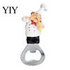 Kitchen Gadgets for Barbecue Grill Refrigerator Magnet Bottle Opener, 3D Cartoon Chef Resin Beer Cute Decor Home Soda Manual Can Punch Opener