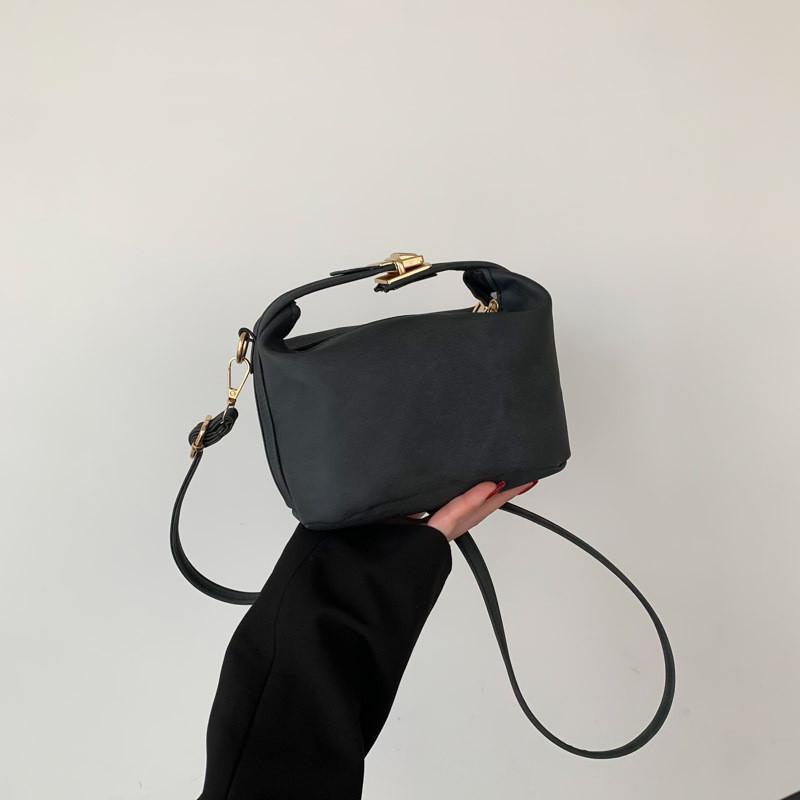 Chic Vintage Small Crossbody Handbag Versatile Urban Square Pu Leather Bag чёрный