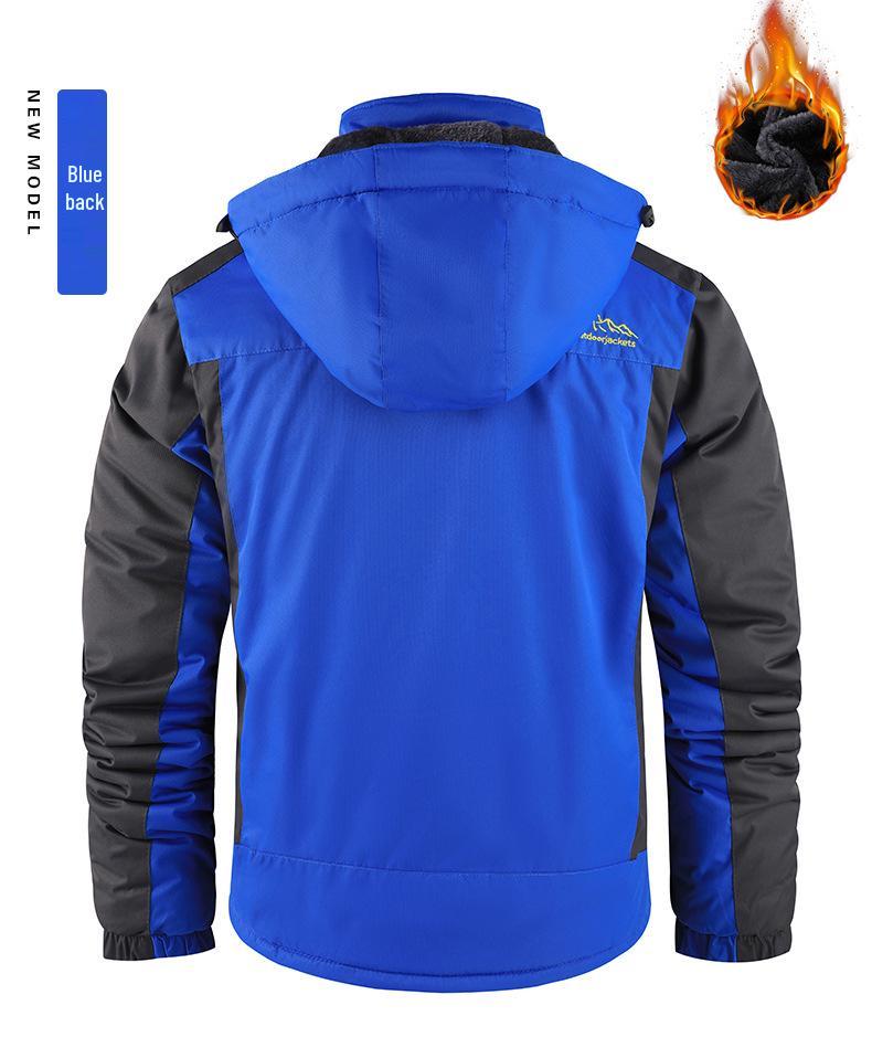 Men's Plus Size Winter Down Jacket and Pants: Fleece-Lined, Thick, Windproof, Waterproof Mountaineering Suit.