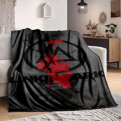 1 adet Linkin Park Müzik Grubu Ürünleri Battaniye Hafif Flanel Battaniye Atkı Battaniye Kanepe, Yatak, Seyahat, Kamp, Oturma Odası, Ofis, Koltuk İçin
