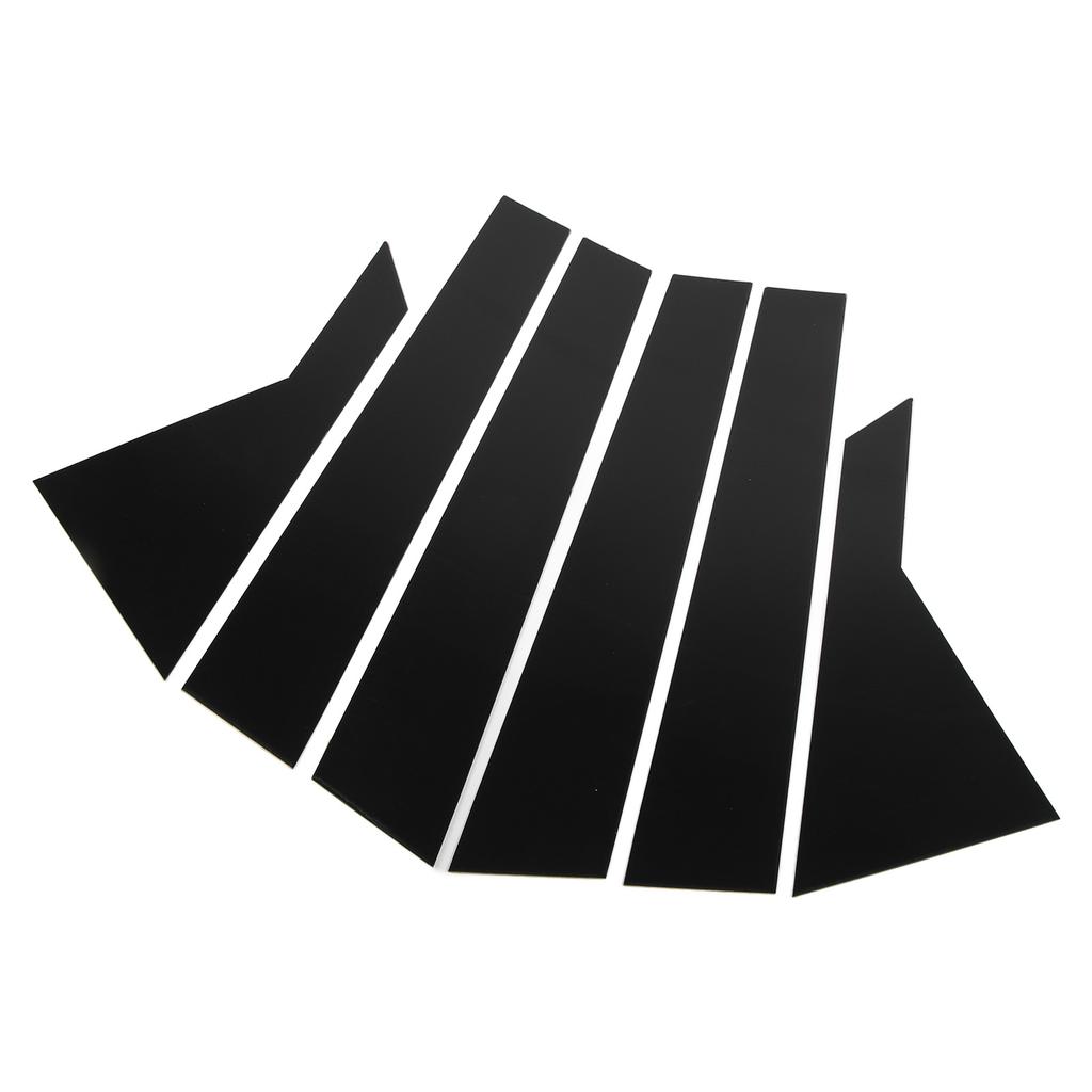 6Pcs Window B Pillar Post Trim Gloss Black Sturdy Aging Resistant Stylish Window Pillar Posts