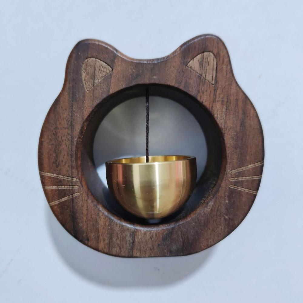Wall Hanging Entrance Chime Magnetic Wind Chime Cute Cat Wooden Doorbell Apartment