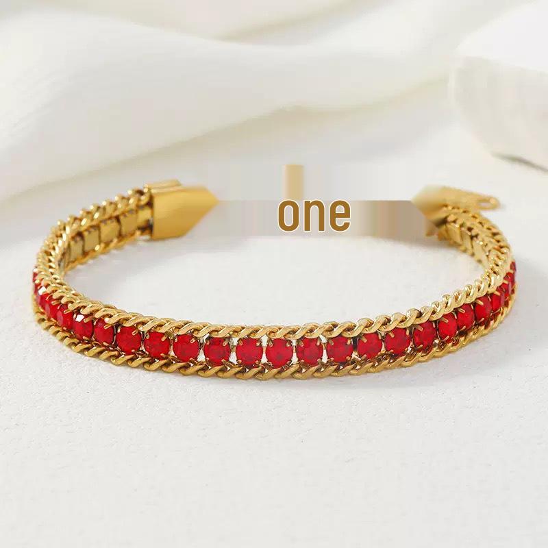 Europese en Amerikaanse Mode Unisex Roestvrij Staal Zirkonia Armband