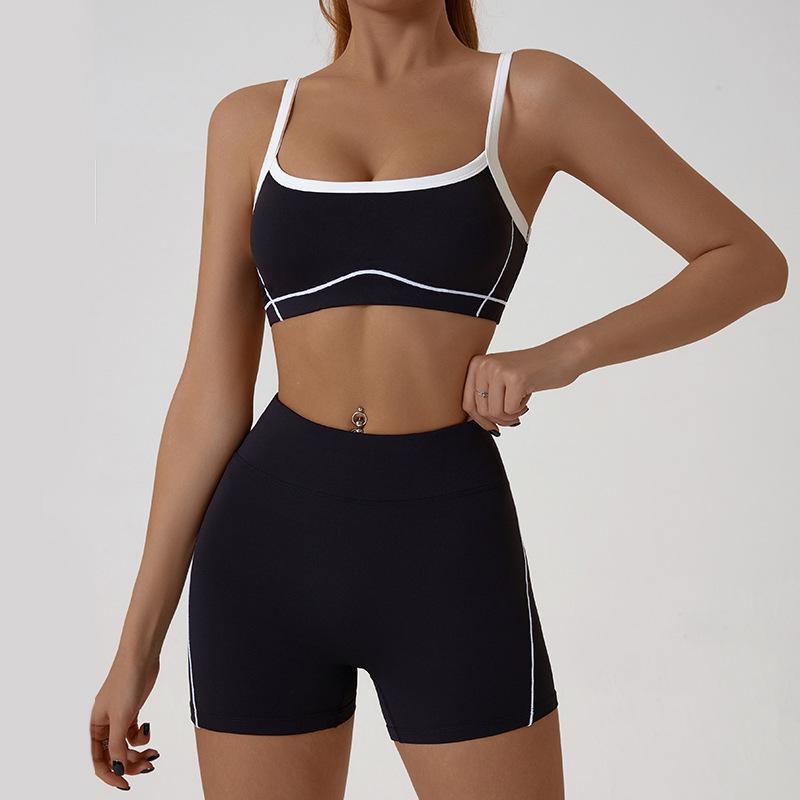 Women's Slim Fit Color Block Yoga Suit - Naked Feeling Outdoor Sportswear Set