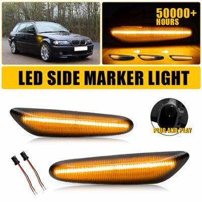 2X Sequential Smoked Side For LED Light Marker BMW E81 E82 E84 E83 E87 E88 X1 X3