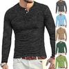 Men's Henley Long Sleeve T-Shirt Casual Workout Lightweight V Neck Slim Fit Shirts with Button