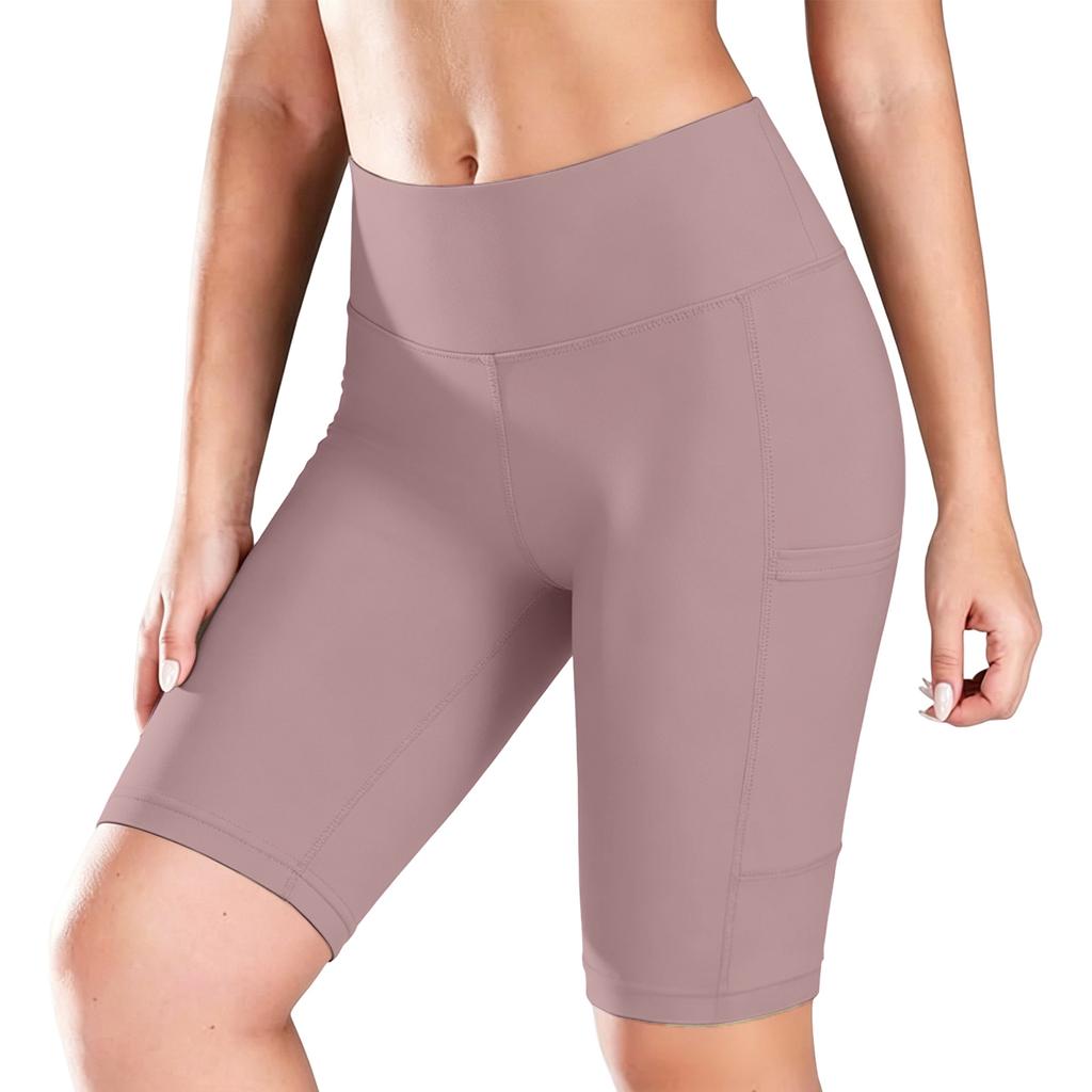 Hohe Taillen Kompressions-Yoga-Shorts für Damen mit Bauchkontrolle, Stretch-Stoff und Seitentaschen für Training, Fitness, Laufen, Fitnessstudio, Outdoor-Aktivitäten