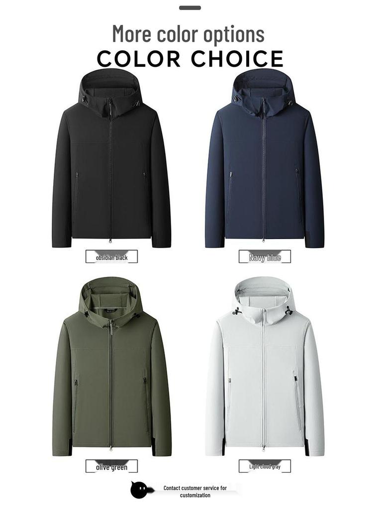 Custom Logo Solid Color Hooded Jacket for Outdoor Team Activities