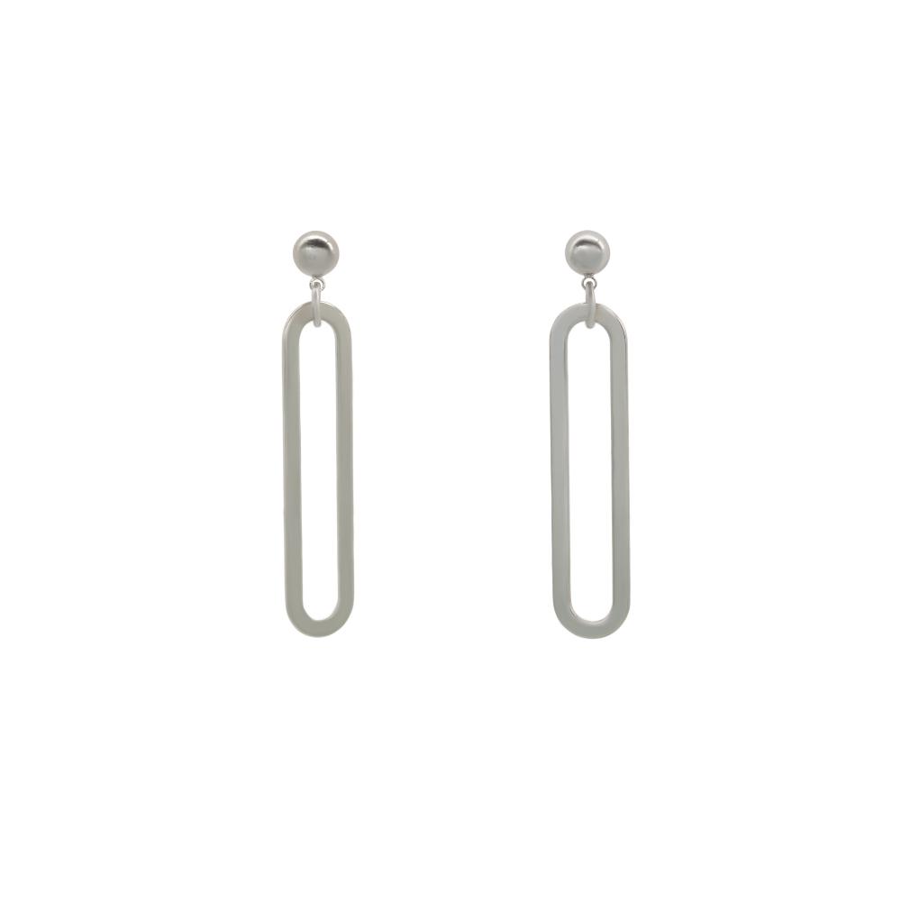My Omelet Ellipse Silver Earrings