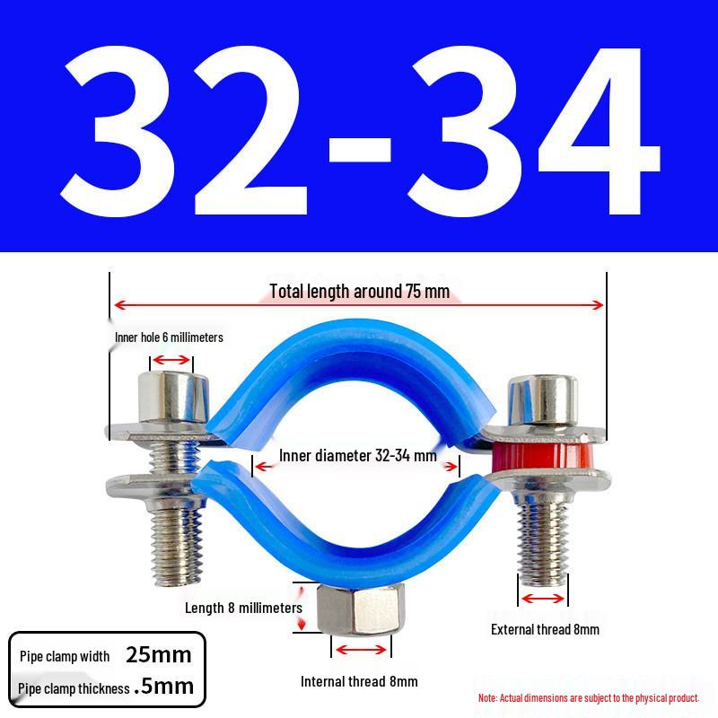 Stainless Steel Pipe Clamp Bracket with M8 Nut for Cable and Gas Pipes