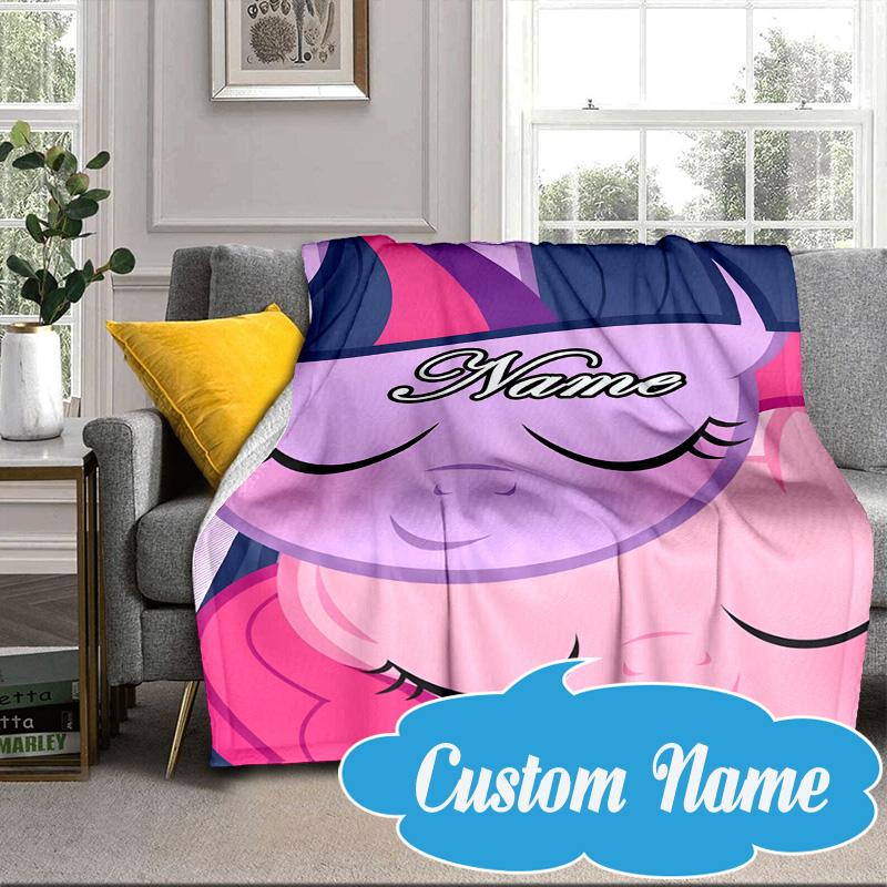 Custom Name Pinkie Unicorn Journal Blanket bed sofa Blanket Flannel Blanket for Camping, Hiking, Picnic Essentials,gift for Fan family