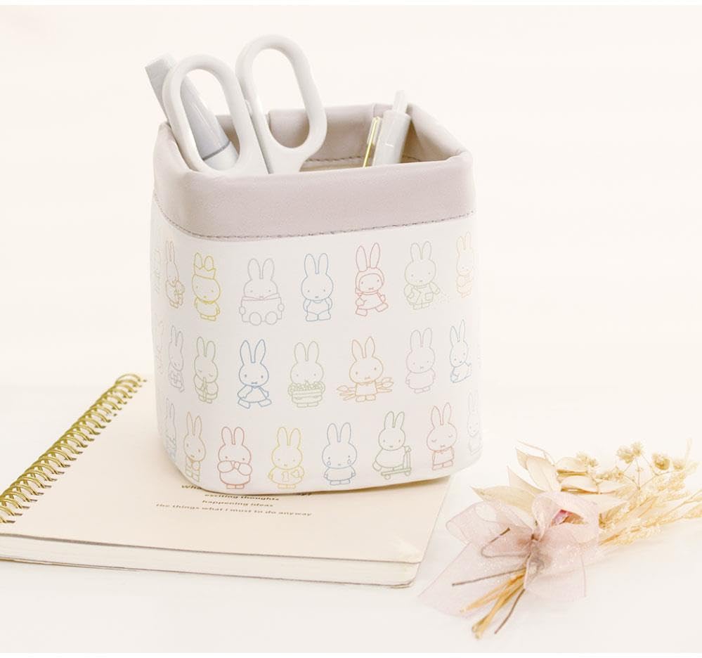 Tees Factory Miffy Synthetic Leather Basket 70th Anniversary Edition, H120 x W95 x D95mm, MF-5545322HI
