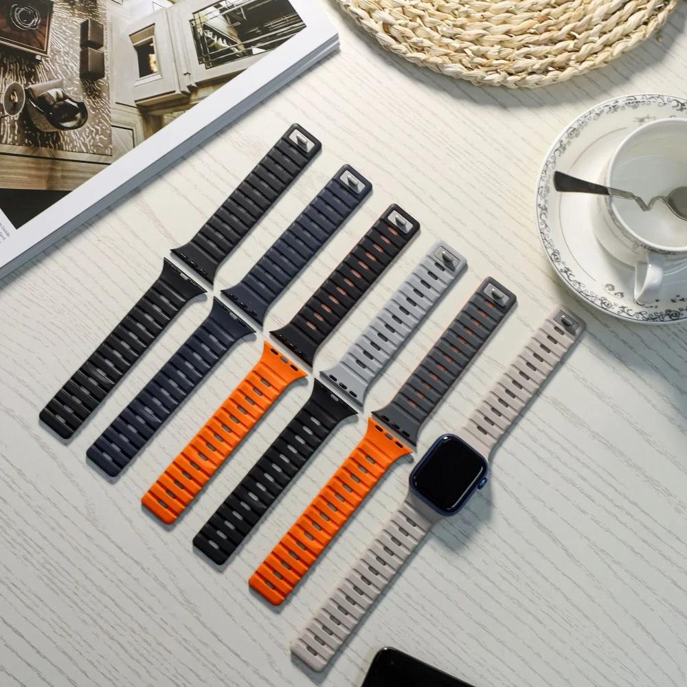 Magnetic Strap For Apple Watch Ultra 1 2 3 49mm 44mm 45mm 46mm 42mm 41 Sport Silicone Bracelet Belt IWatch Series 11 10 8 7 6 Se 3 Band
