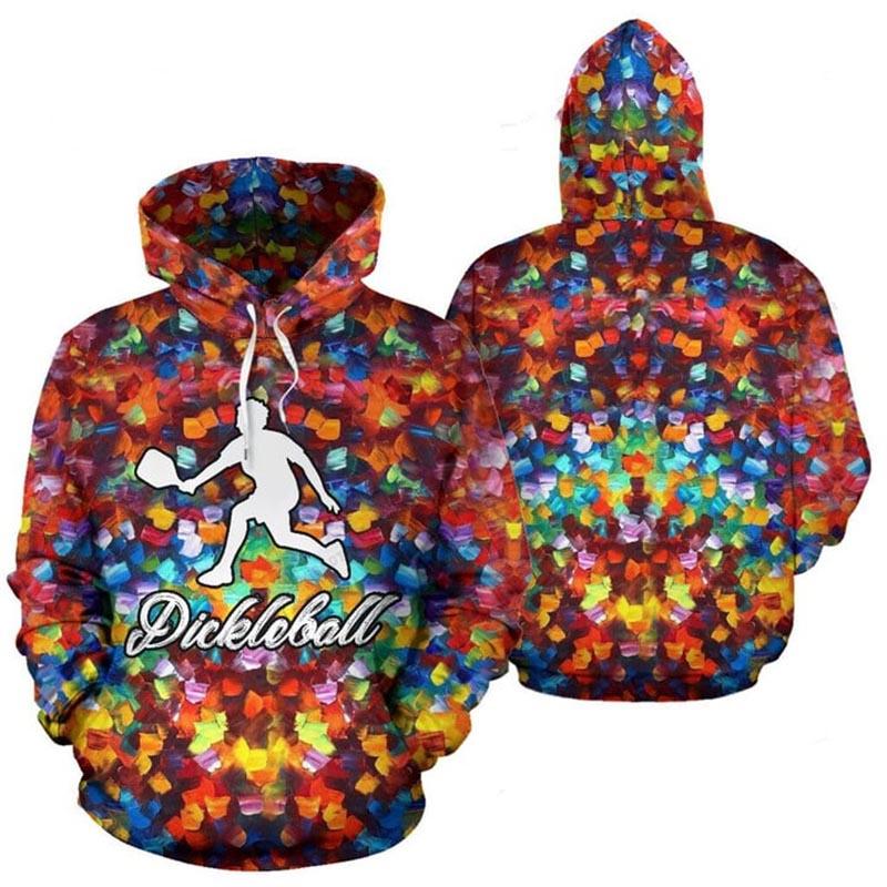 3D Printed Pickleball Hoodie For Men Clothing Casual Long Sleeve Pullovers Sweatshirt Outdoor Sports Streetwear Loose Hoodies