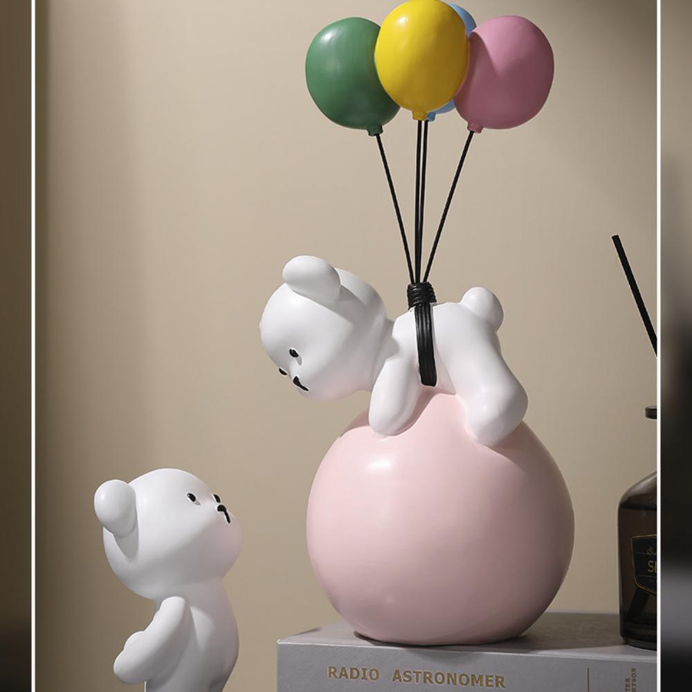 Balloon Bear Resin Ornament Children's Room Creative Gift Couple Wedding Clearance Cute Girl Heart Ornament