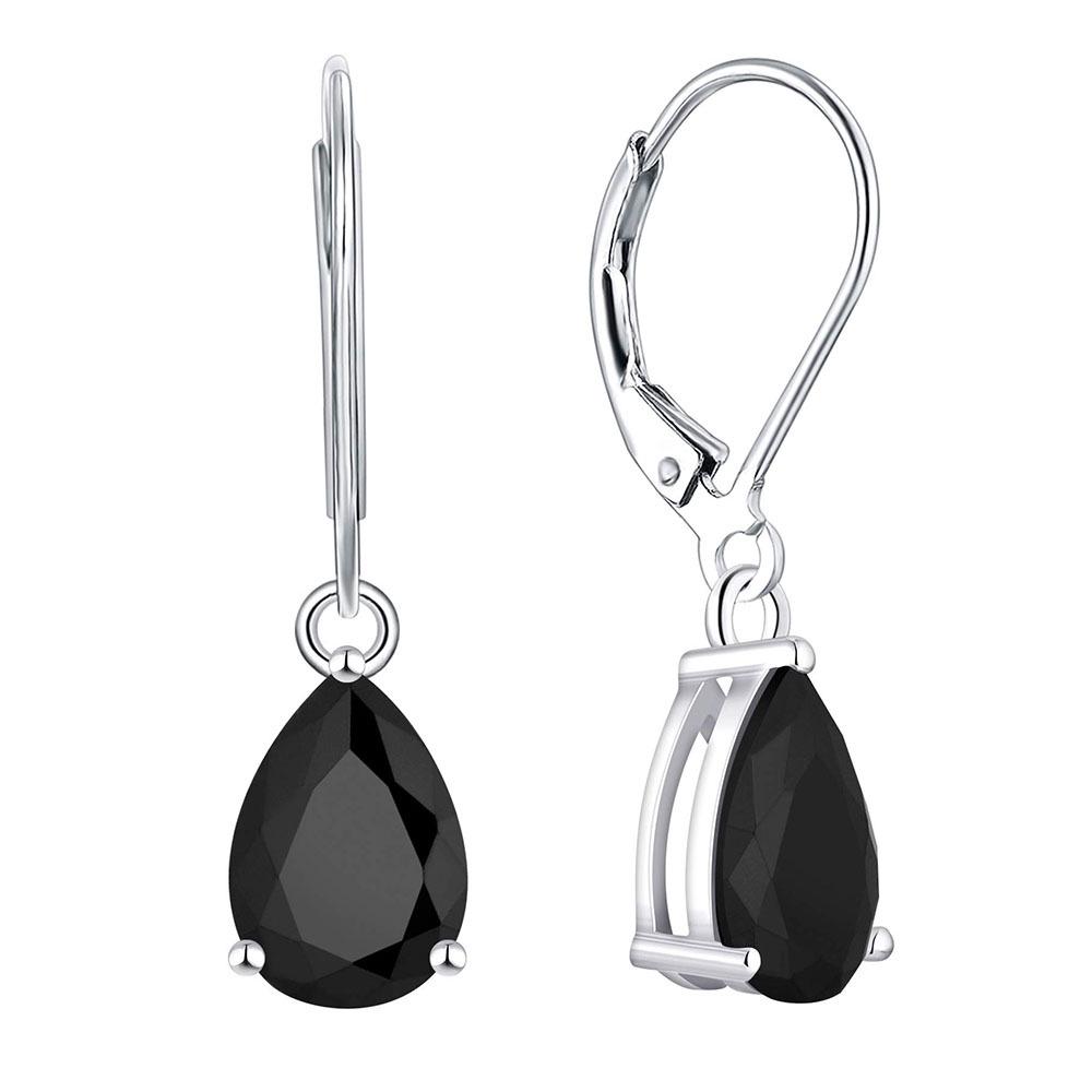 Copper Inlaid Zircon Teardrop Earrings, 925 Sterling Silver, European American Fashion, Women's Gift