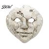 Masque de Costume d'Halloween Respirant Masque Visage Fissuré d'Horreur, Mousse Légère Trous pour les Yeux Mouvement Illimité avec Sangle Réglable Accessoires Effrayants,