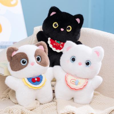 Cartoon Cute Bib Cat Doll Ragdoll Cat Plush Toy Doll Children Pillow Rag Doll Gift Girl
