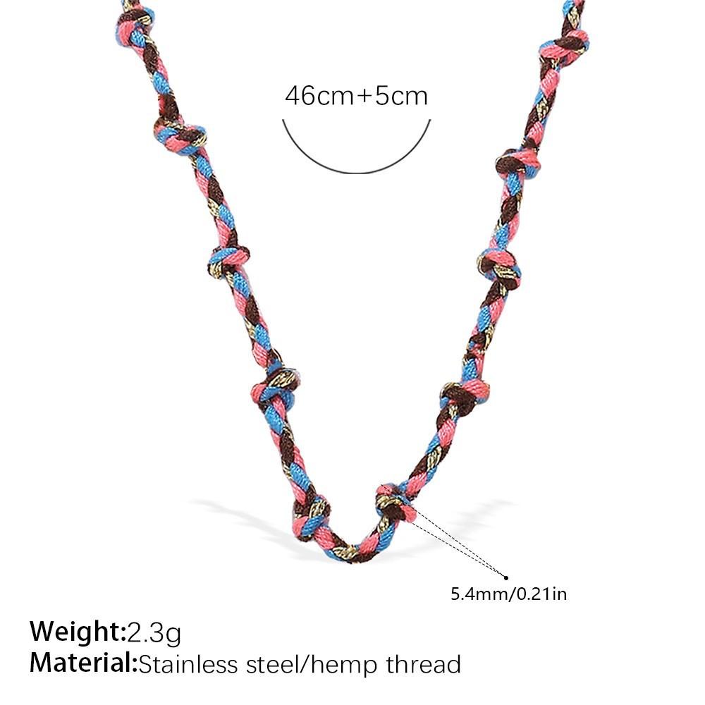 Summer Vacation Wind Dopamine Girl Heart Woven Color Rope Diy Diverse Pendant Bracelet Necklace Jewelry Set