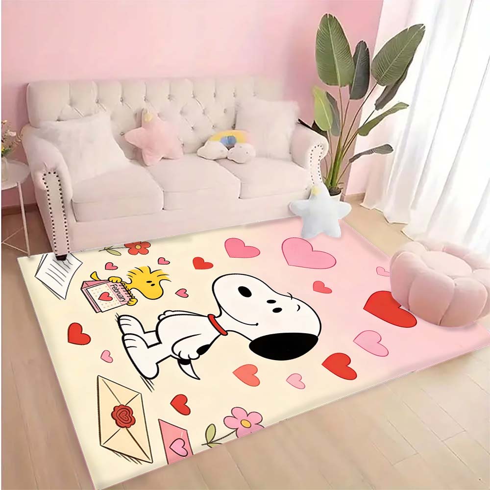 Snoopy Cartoon Print Rug Mat, Decorative Rug for Home, Bedroom, Bedside, Doormat, Bathroom Mat, Gift for Friends and Family.