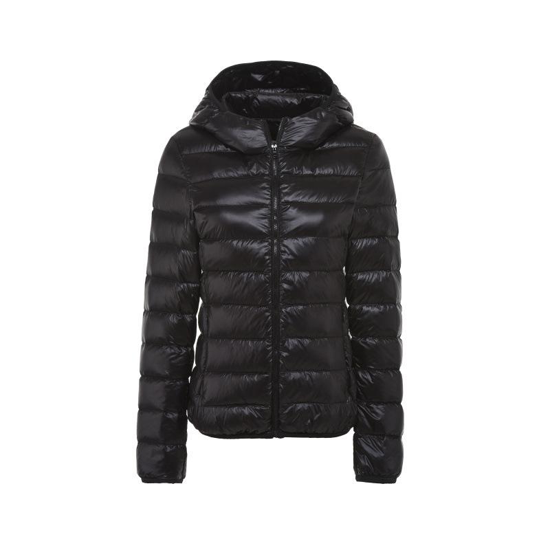 Autumn and winter new hooded slim short light down jacket women's jacket large size jacket women's hooded