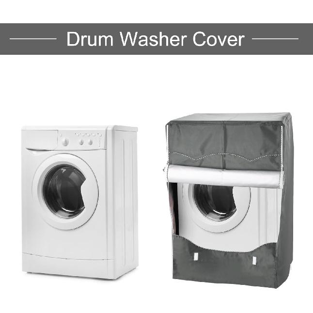 MECCANIXITY Washer Cover Dustproof, Front Load Washing Machine Cover, 24Wx25Dx33H Inch Grey Waterproof Cover for Washer