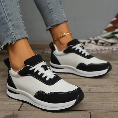 Plus Size 43 Women's New Autumn Fashion Lace-up Sneakers Woman Sports Flats Casual Thick-soled Walking Women's Vulcanized Shoes