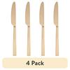 4 Pack Satin Finish Dinner Knife Stainless Steel Ergonomic Design Easy Clean Stylish Cutlery Set Ideal Dining Table