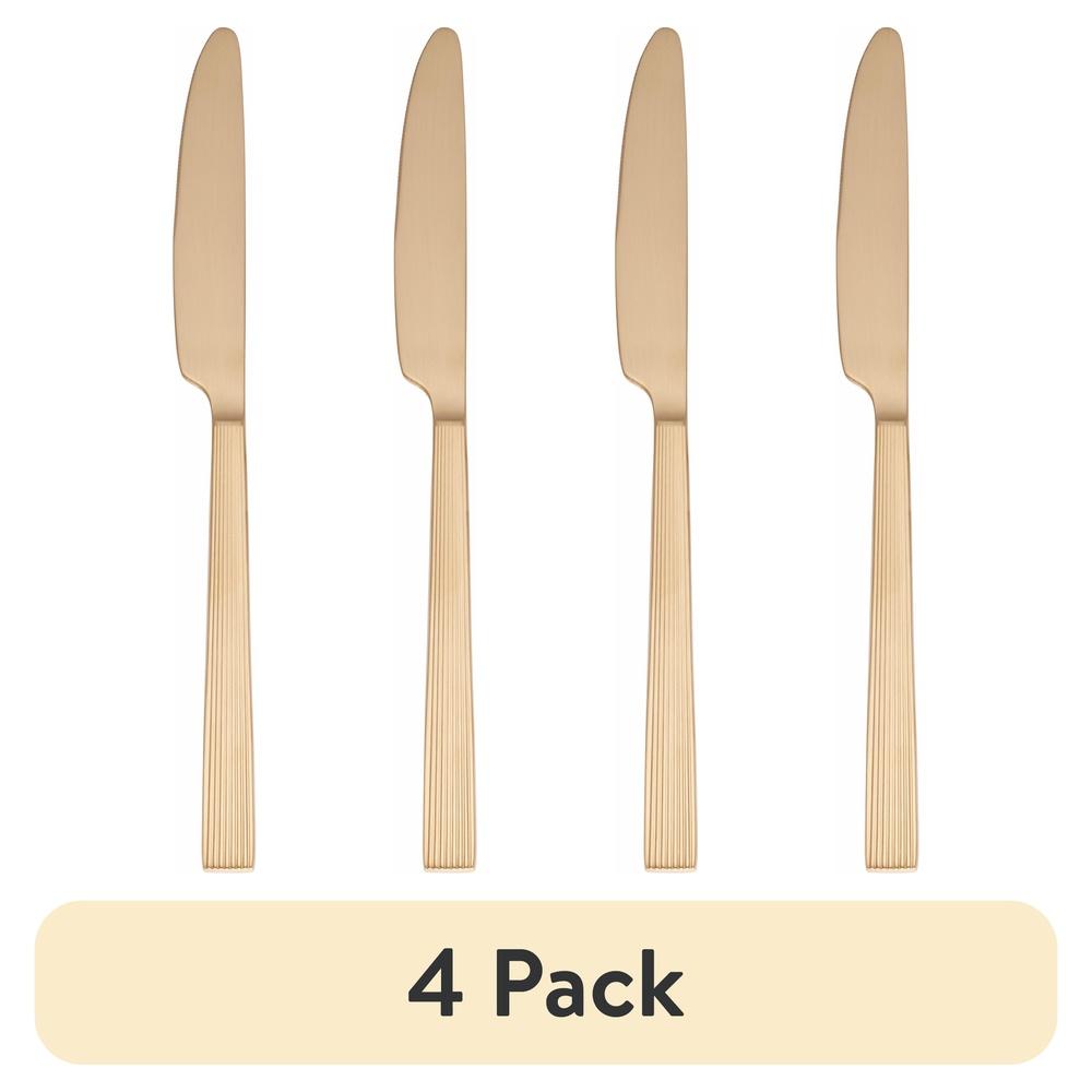 

4 Pack Satin Finish Dinner Knife Stainless Steel Ergonomic Design Easy Clean Stylish Cutlery Set Ideal Dining Table United States