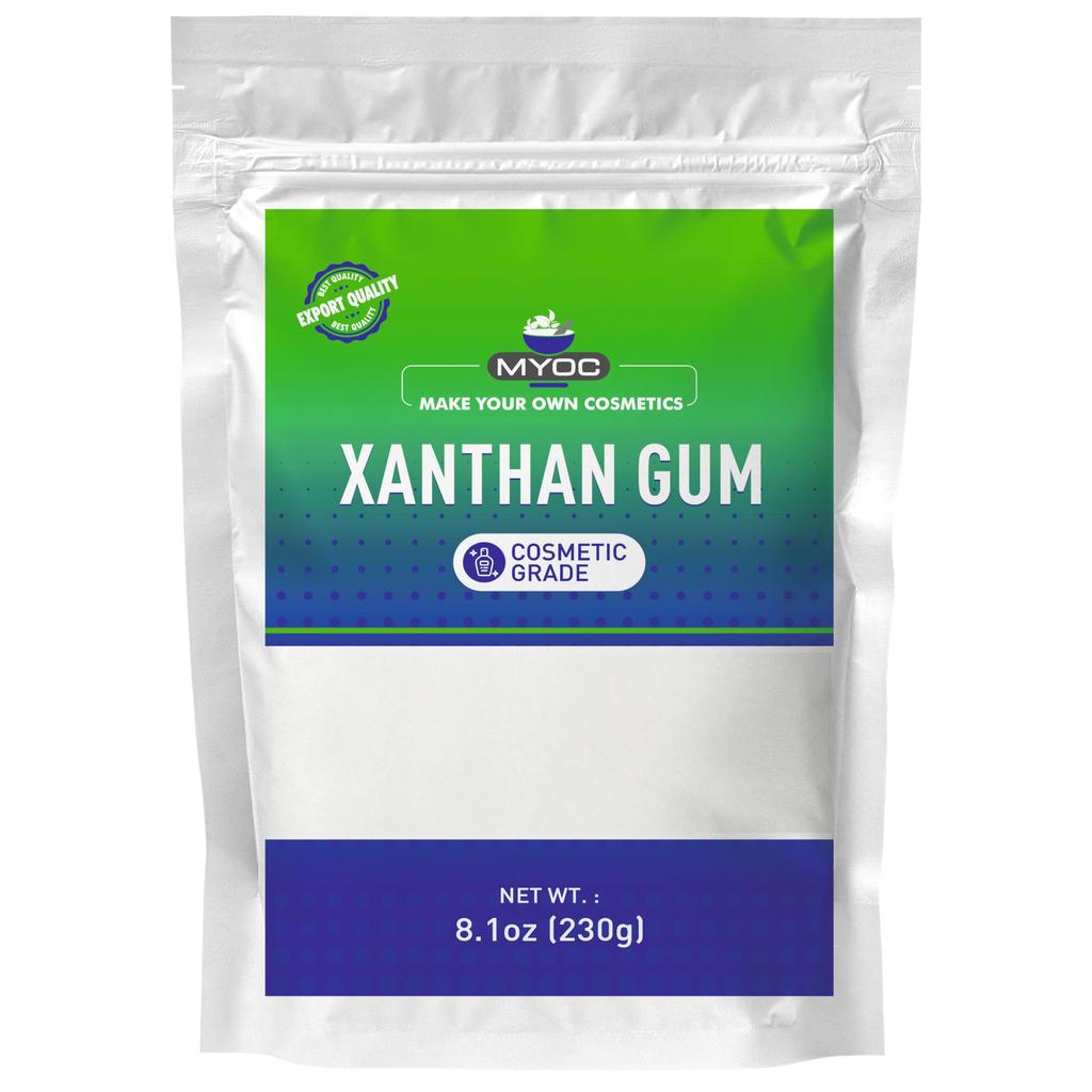 MYOC Xanthan Gum Pulver Rein & Bio, Gentechnikfrei, Glutenfrei | Verwendet als Emulsionsstabilisator, Filmbildner, Bindemittel | Kosmetische Qualität (230 Gramm)