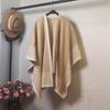 Womens Winter Knitted Shawl Scarf With Tassels Geometric Jacquard Warm Cape Wrap