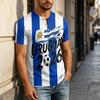 Men's Neck Short Sleeve Shirt Graphic Print Casual Summer Top