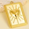 6pcs Real Gold Plated Sun Moon Star Charm Cross Stainless Steel Charms For Jewelry Making Supplies Flower Heart Handmade Pendant