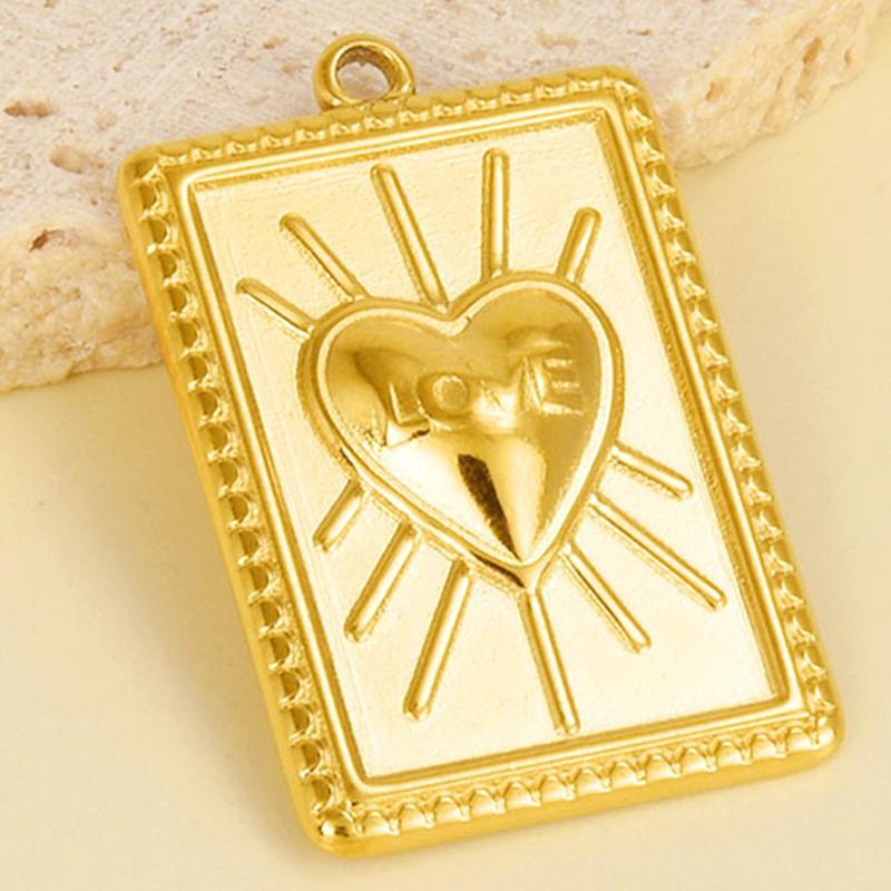 6pcs Real Gold Plated Sun Moon Star Charm Cross Stainless Steel Charms For Jewelry Making Supplies Flower Heart Handmade Pendant