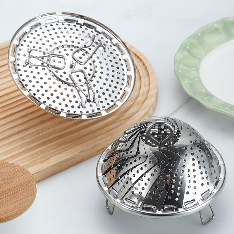 304 Stainless Steel Retractable Multi-Functional Steamer Basket with Thickened Design for Household and Hotel Use