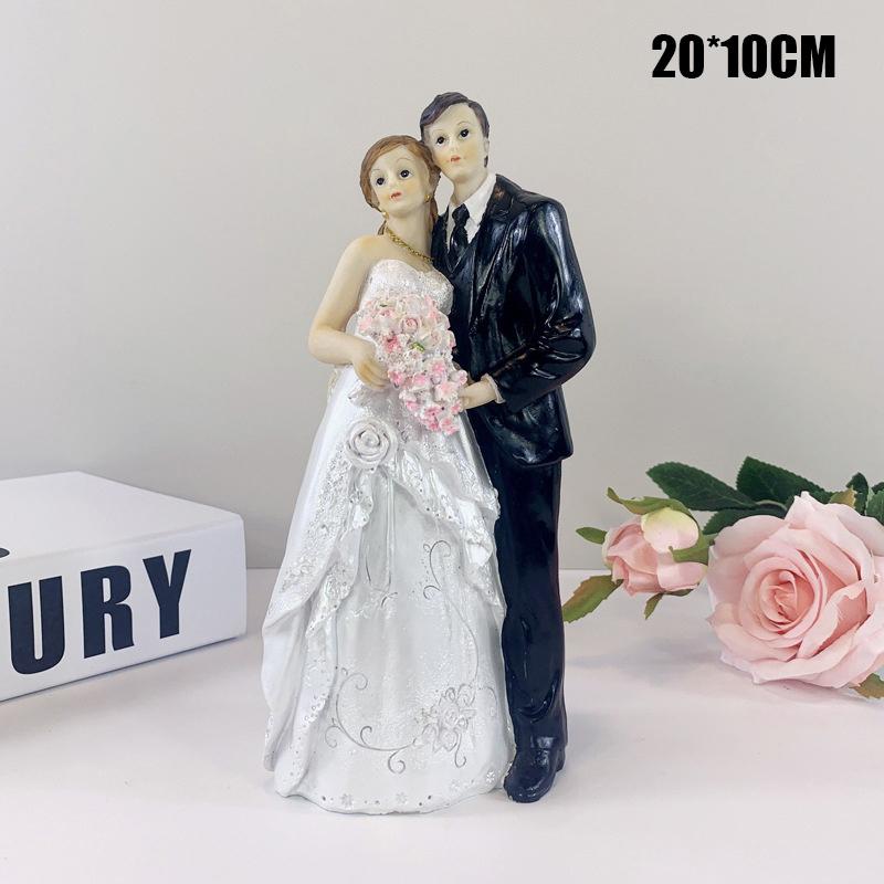 Topper Elegant Tort Nuntă Mire & Mireasă - Decorațiune pentru Aniversare, Petrecere Burlăcițe, Petrecere de Logodnă