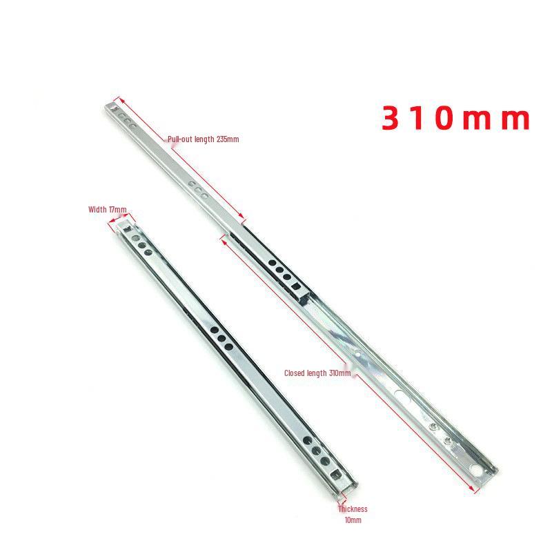 In-Stock 17mm Wide, 10mm Thick Two-Way Slide Rail with Ball Bearing for Laboratory Equipment Drawers