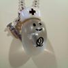 Used Q-pot Syringe-shaped silver charm approx. 2.3cm