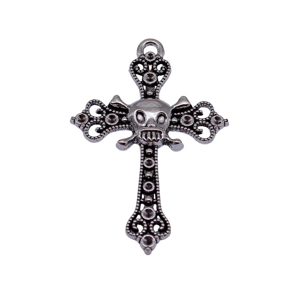 Hollow Cross Charms Multi Color Alloy Pendants For Gothic Christian Jewelry Accessories