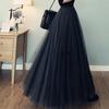 Women's Autumn and Winter Black Tulle Half Skirt Mid-Length Sweet High Waisted A-Line Skirt Tulle Puffy Skirt Mid-Long Skirt