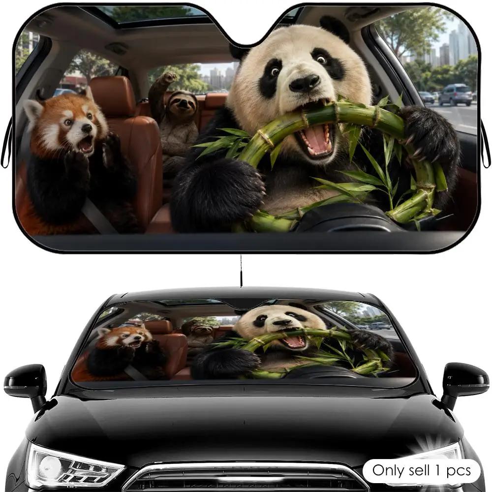 The Couch-Potato Panda Sun Visor Car Windshield Sun Shade UV Protection Heat Insulation Cover Universal Sun Protector