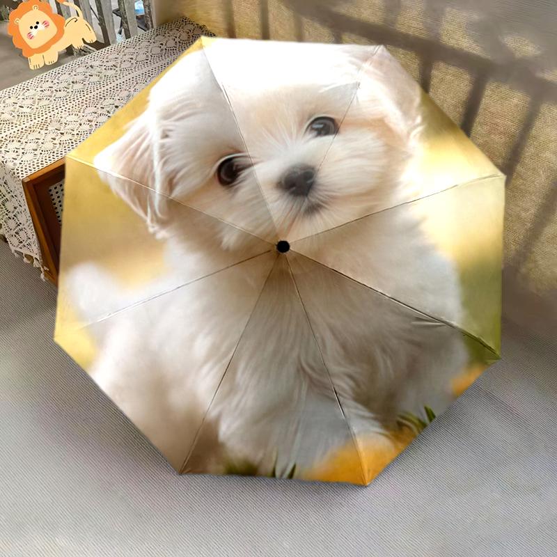 

1PC cute dog pet puppy Umbrella Portable Folding Umbrella Iron Frame Hole Bone Structure Outdoor Home Umbrella A4 разноцветный
