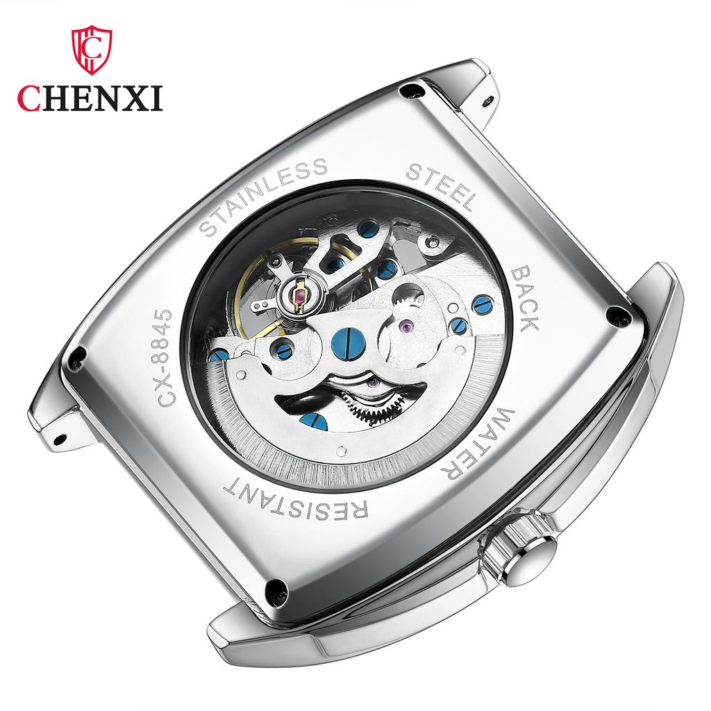 Stainless Steel Watch Case CHENXI Men Skeleton Japan Movement Watches Men's Bracelet Automatic Mechanical Male Wrist Watch